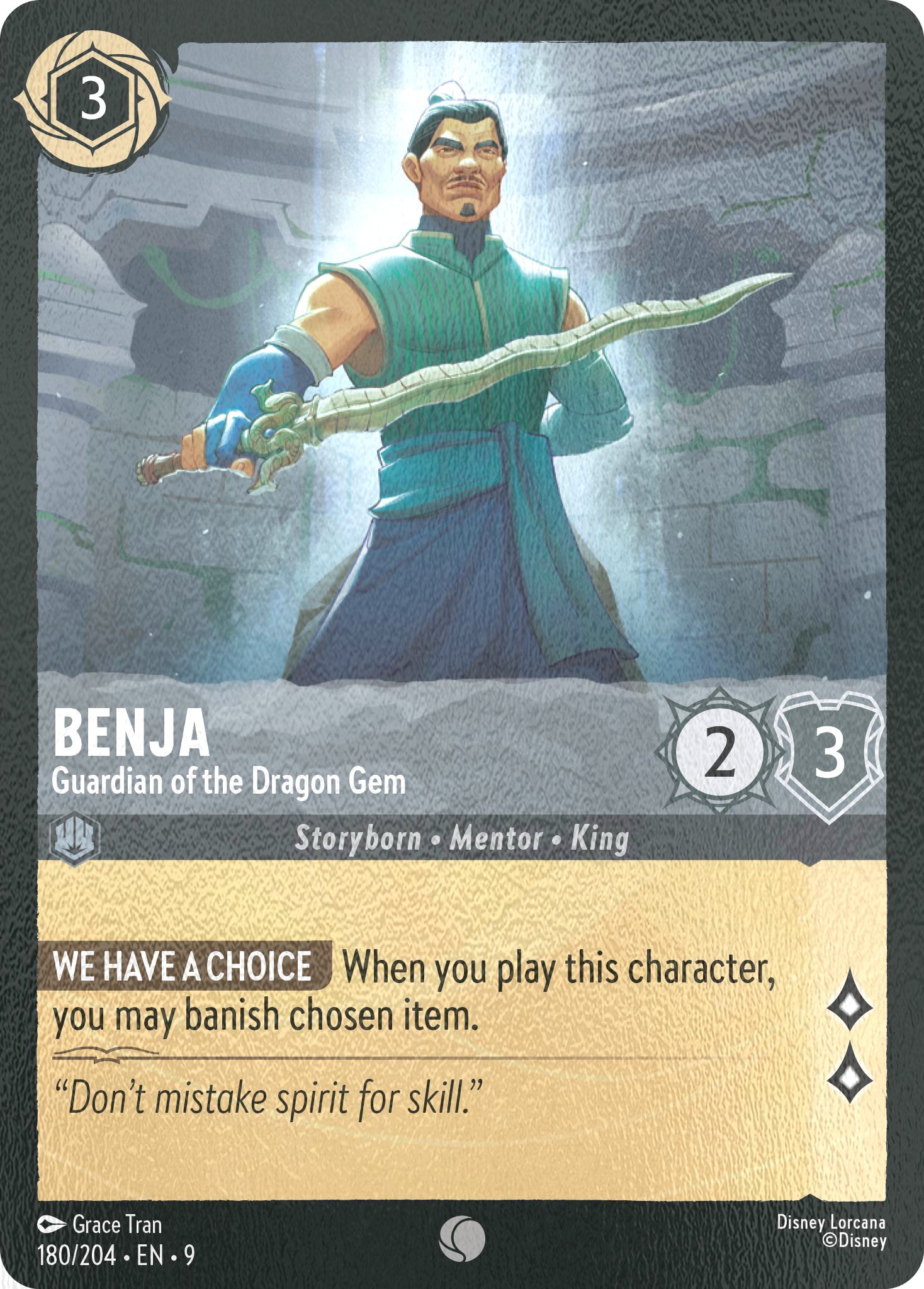 204 fabled cold – Lorcana Benja - Guardian of the Dragon Gem - 180/204 [Fabled] [Cold Foil]