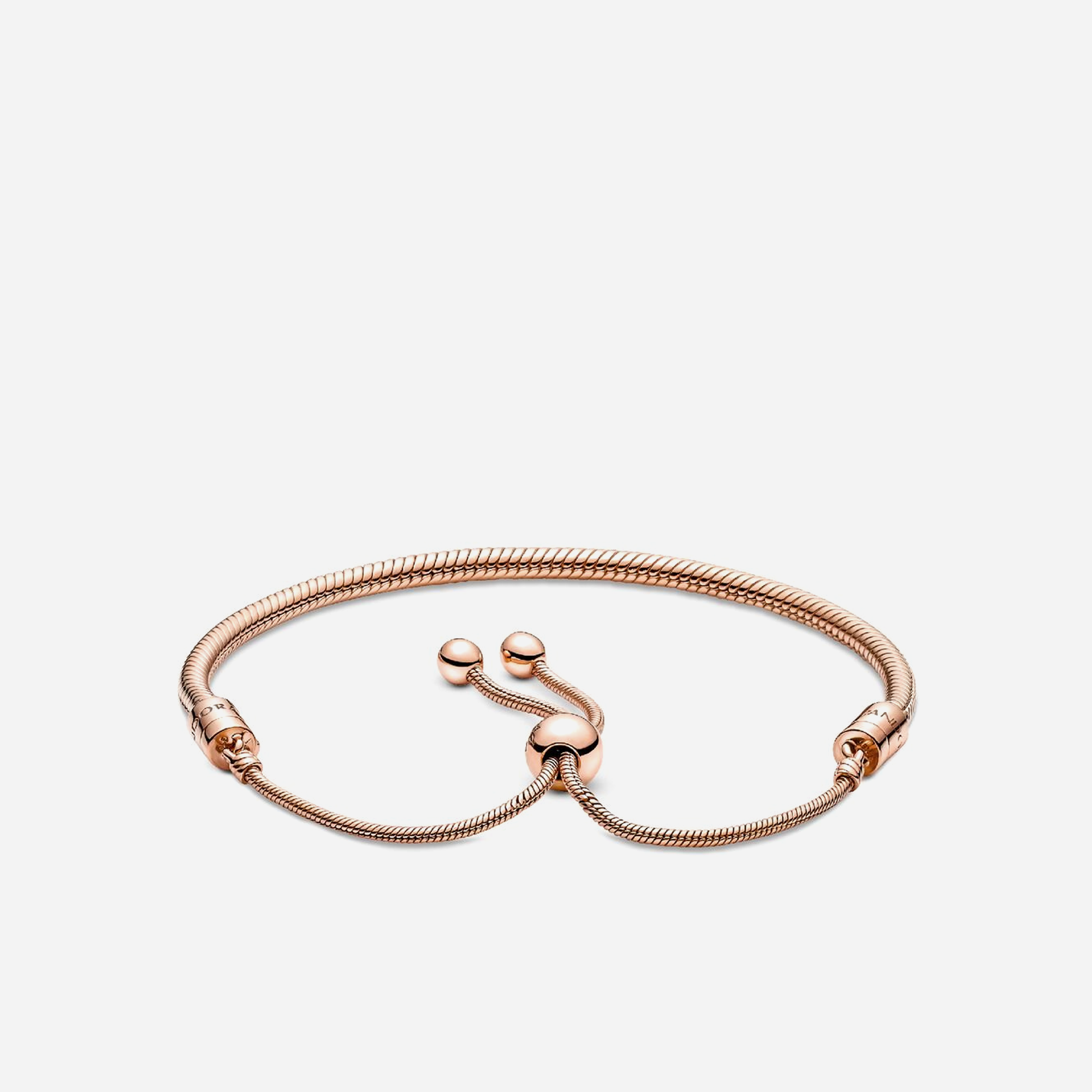Pandora Moments Snake Chain Slider Bracelet Rose Gold Plated - view 2