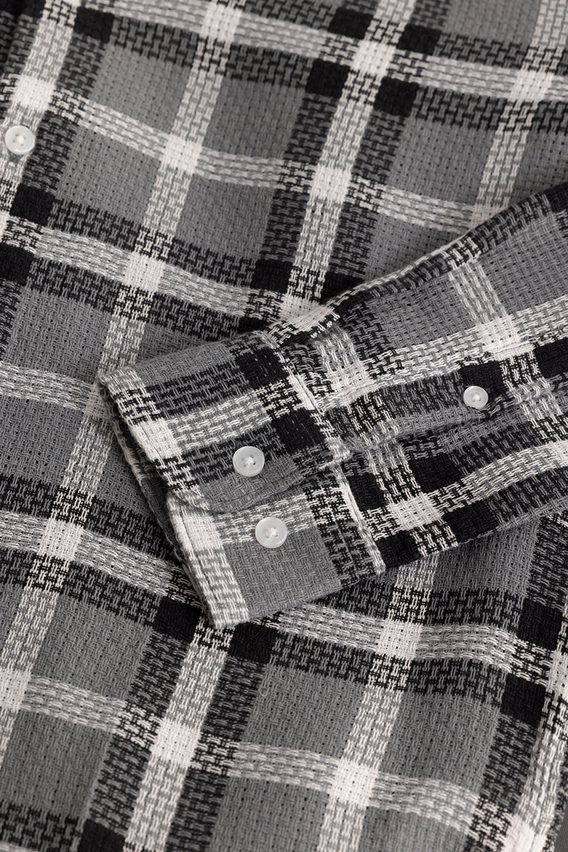 SNITCH Gridline Grey Checks Shirt - view 7