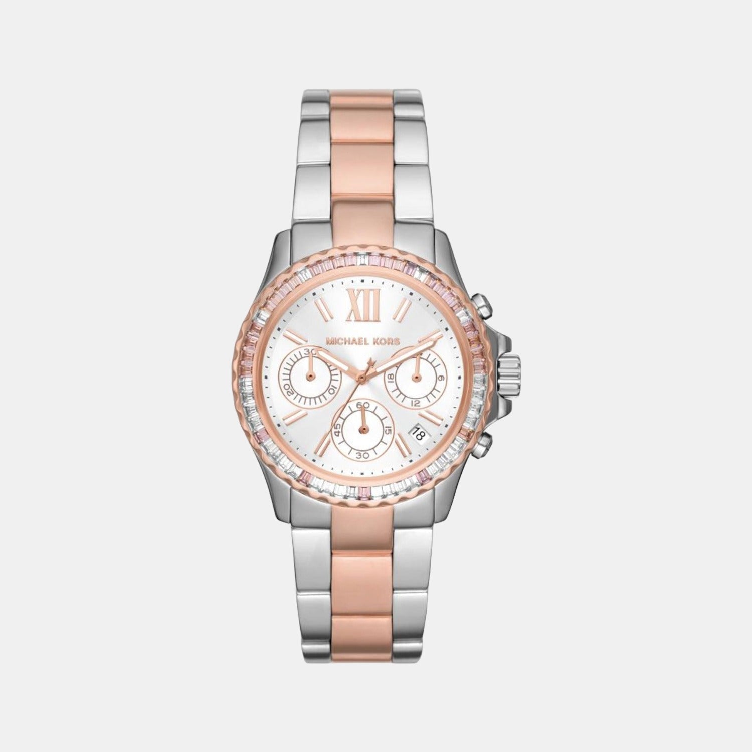 Michael Kors Everest Women Quartz White Dial Chronograph Stainless Steel Watch MK7214
