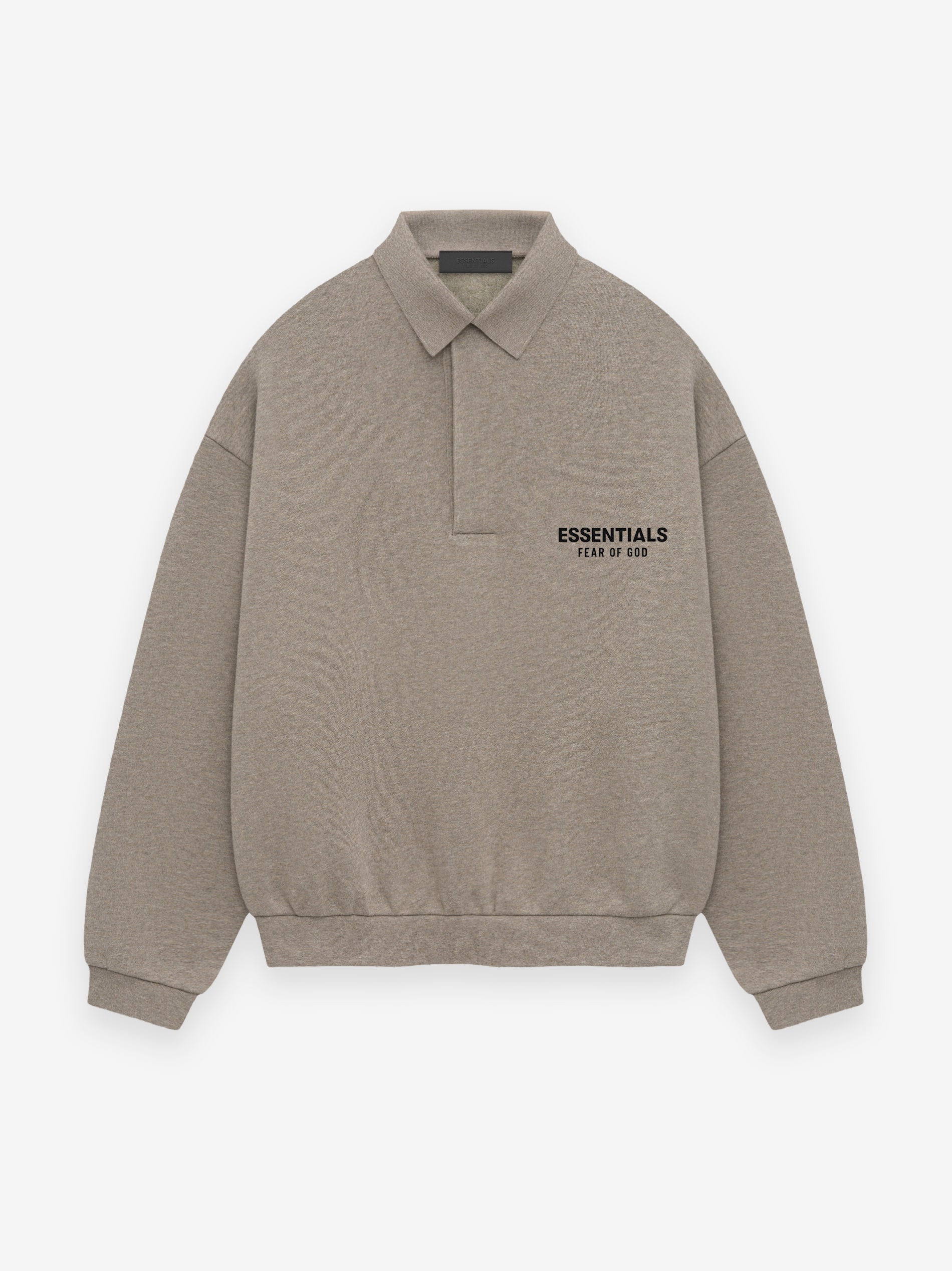 ESSENTIALS Fleece Polo – Heather Gray - view 2
