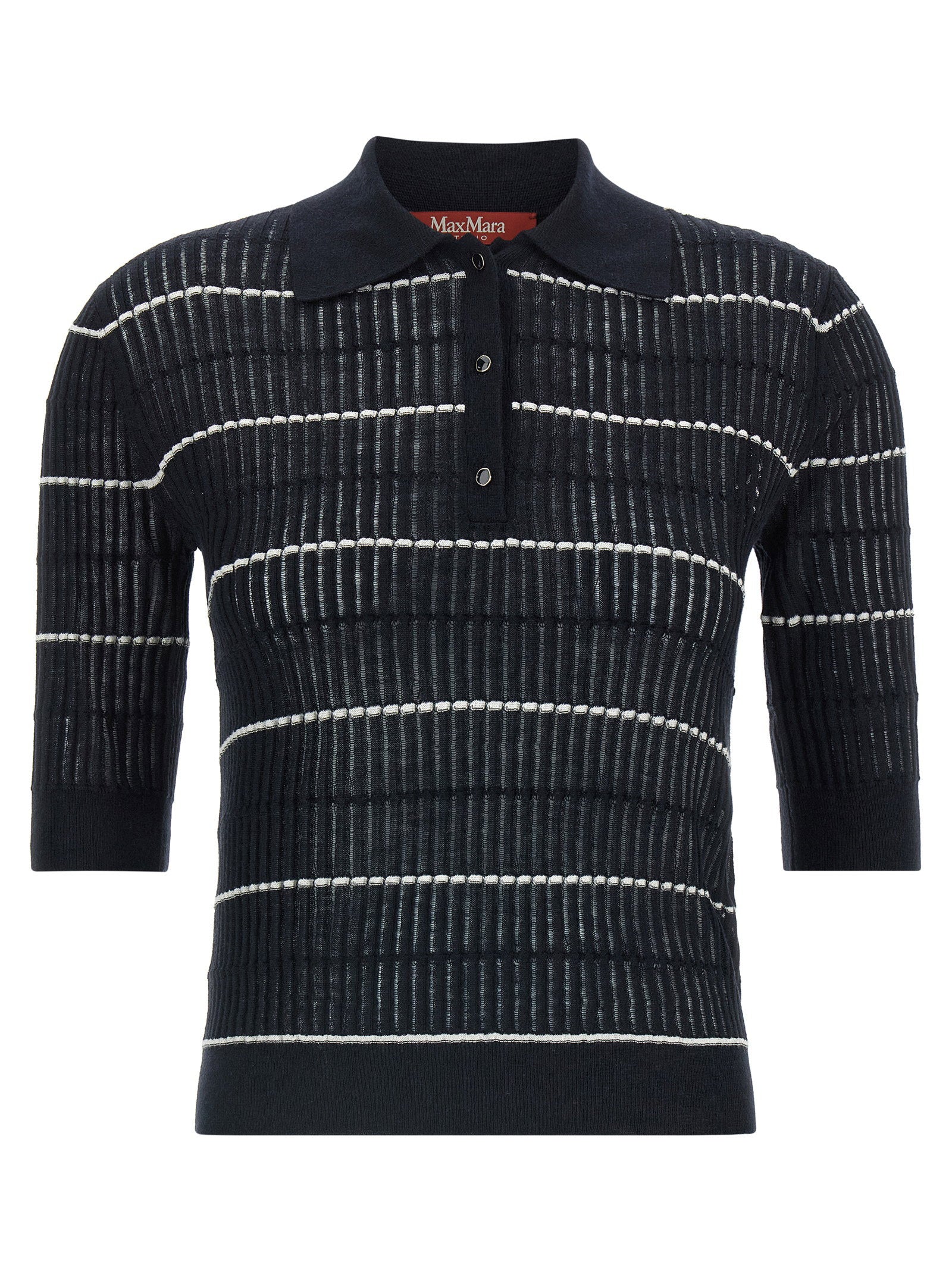 Max Mara Studio Mstgallo Polo Shirt – 55% silk, 45% wool