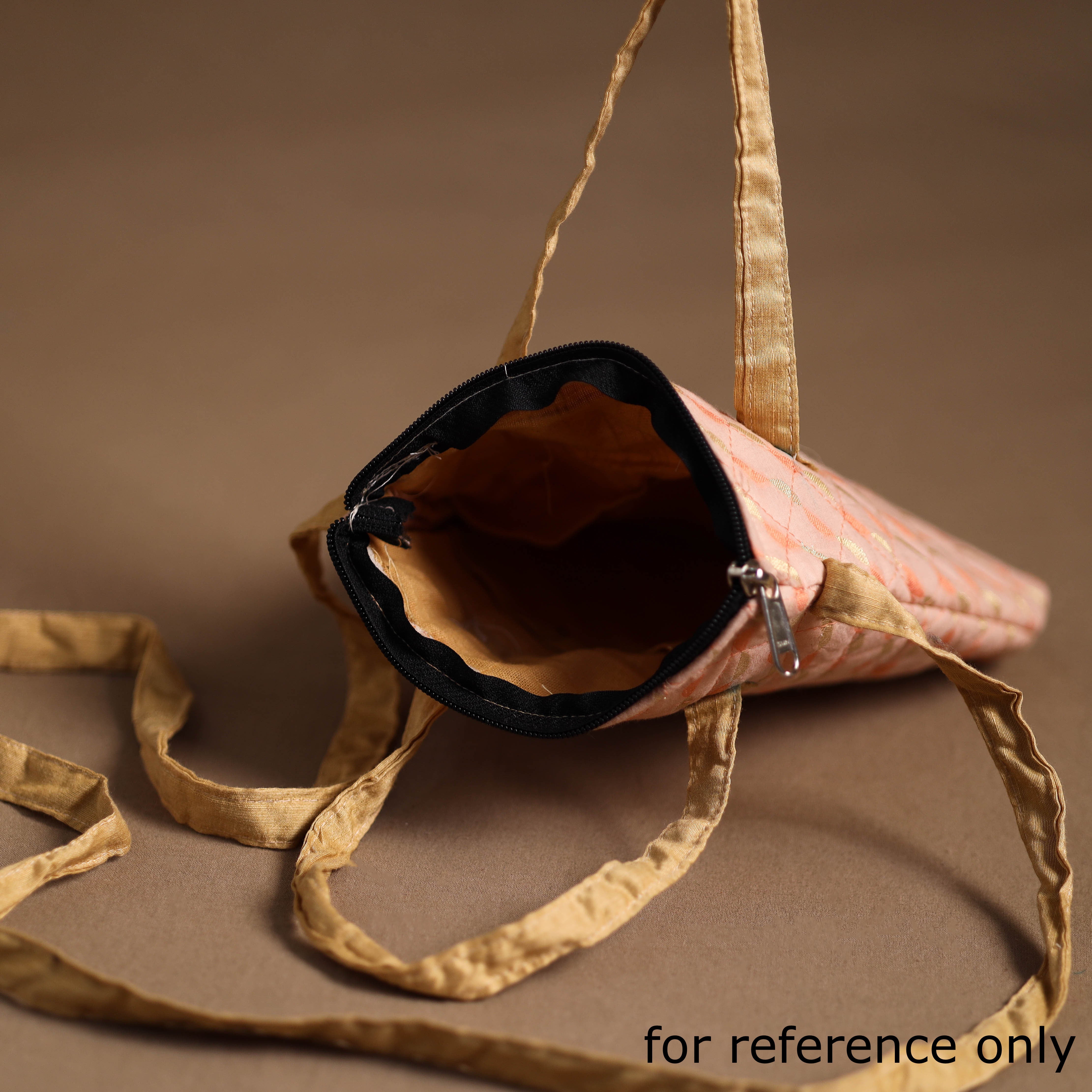 NOORI BAZAR Beige- Handcrafted Quilted Silk Sling Bag 22 - view 5