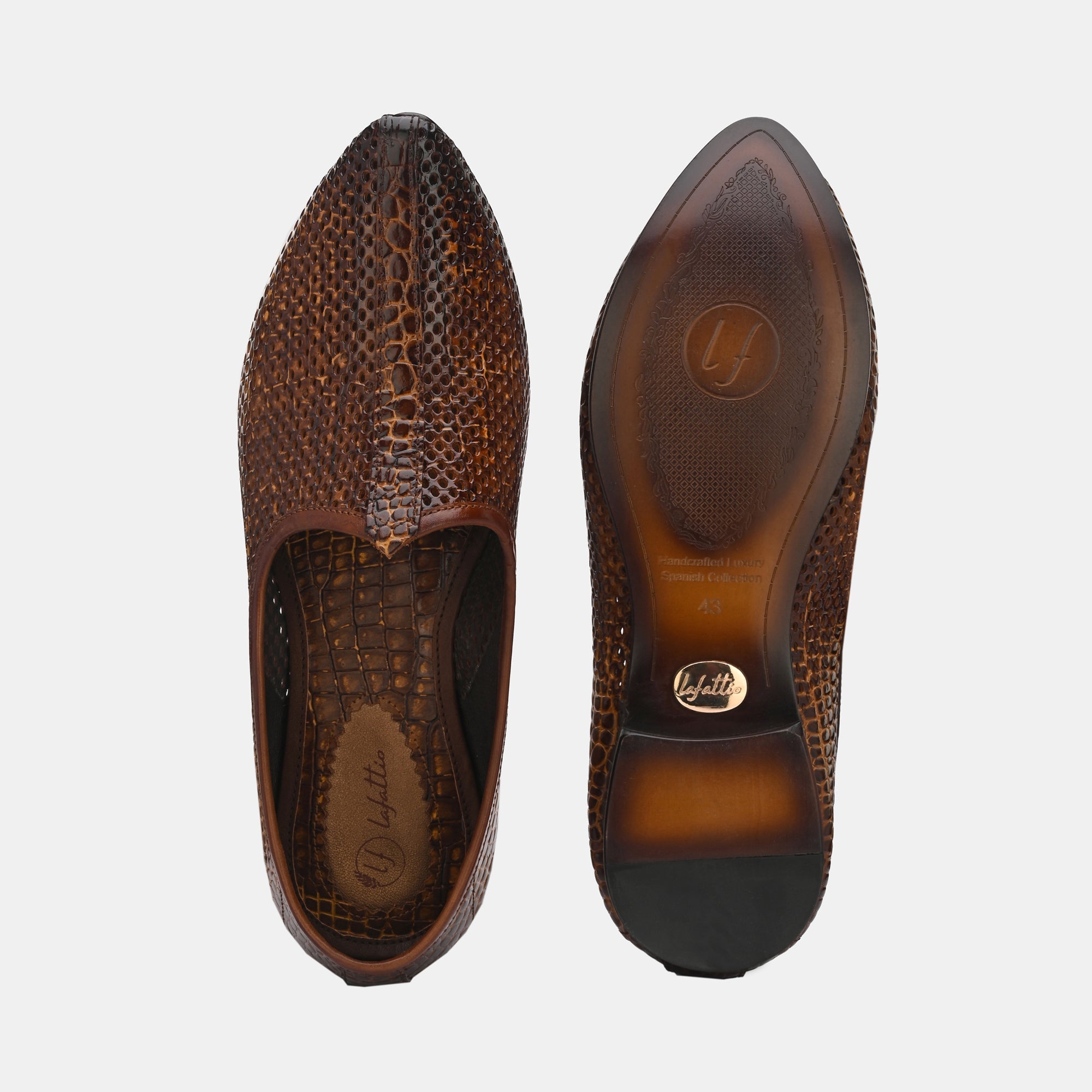Textured Tan Malaga Jooti by Lafattio - view 4