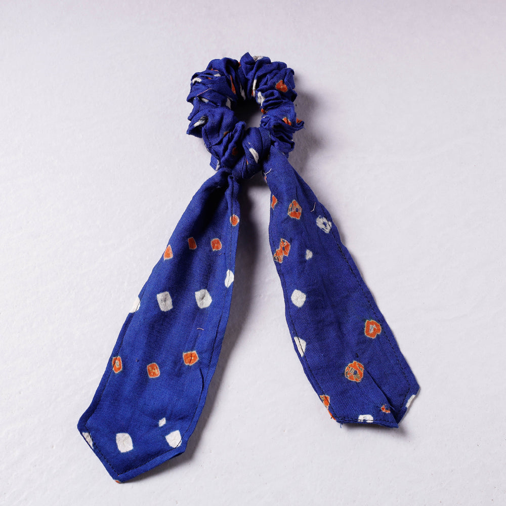 ITOKRI CRAFTS INITIATIVE Bandhani Tie-Dye Cotton Elastic Hair Bands/Scarf Ponytail Holder/Scrunchie Ties