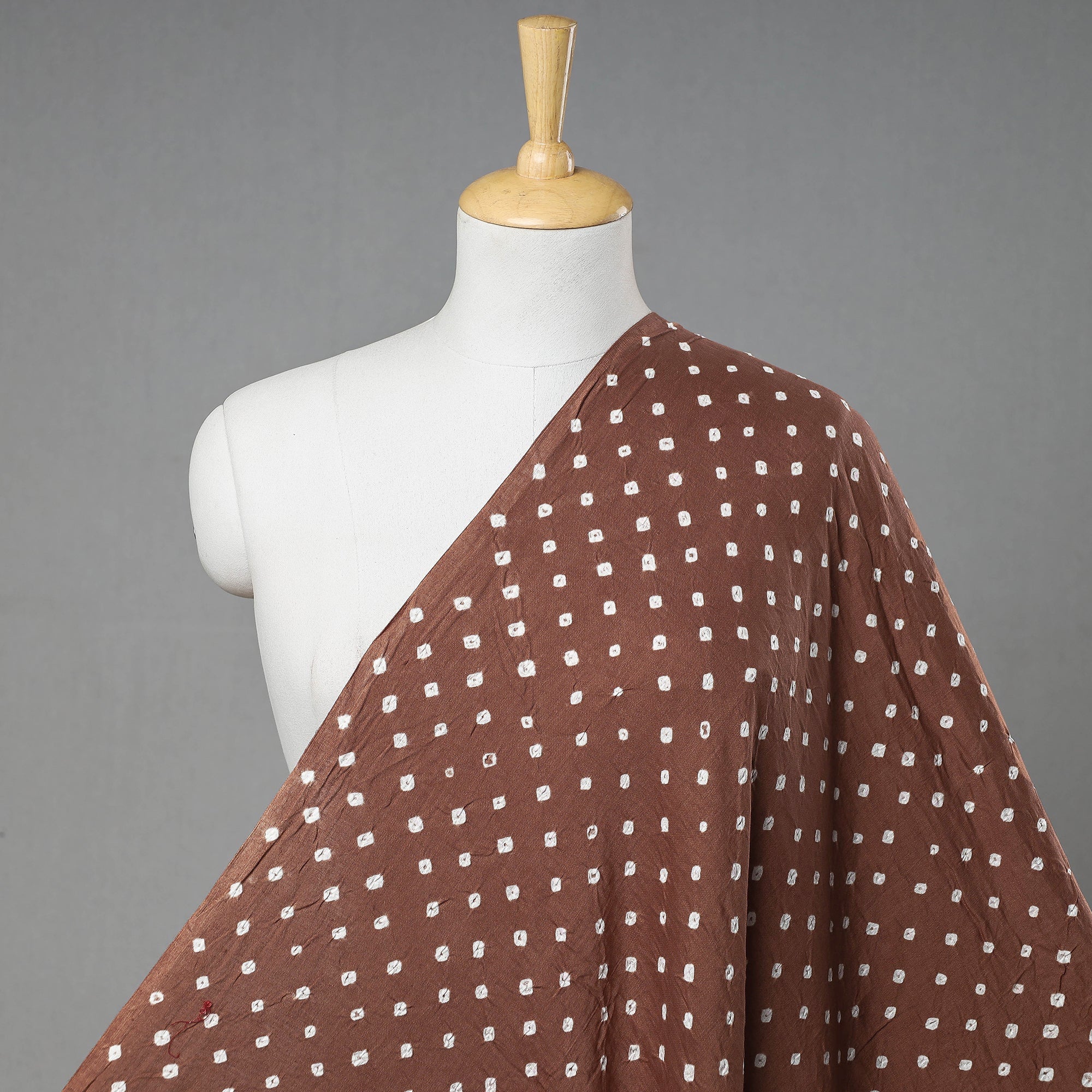KACHCHH JI CHHAAP Brown - Kutch Tie-Dye Mul Cotton Bandhani Fabric 01 - view 2