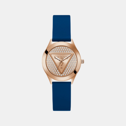 Guess Glitz Women Quartz Rose Gold Dial Analog Silicone Watch GW0745L4