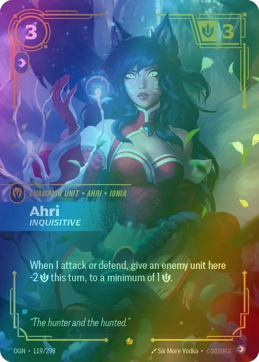 298 origins foil – Riftbound Ahri - Inquisitive - 119/298 [Origins] [Foil]