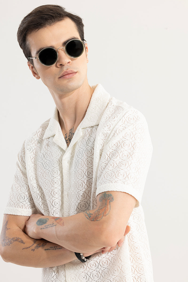 SNITCH Cosmic Circle Off-White Hakoba Shirt - view 4