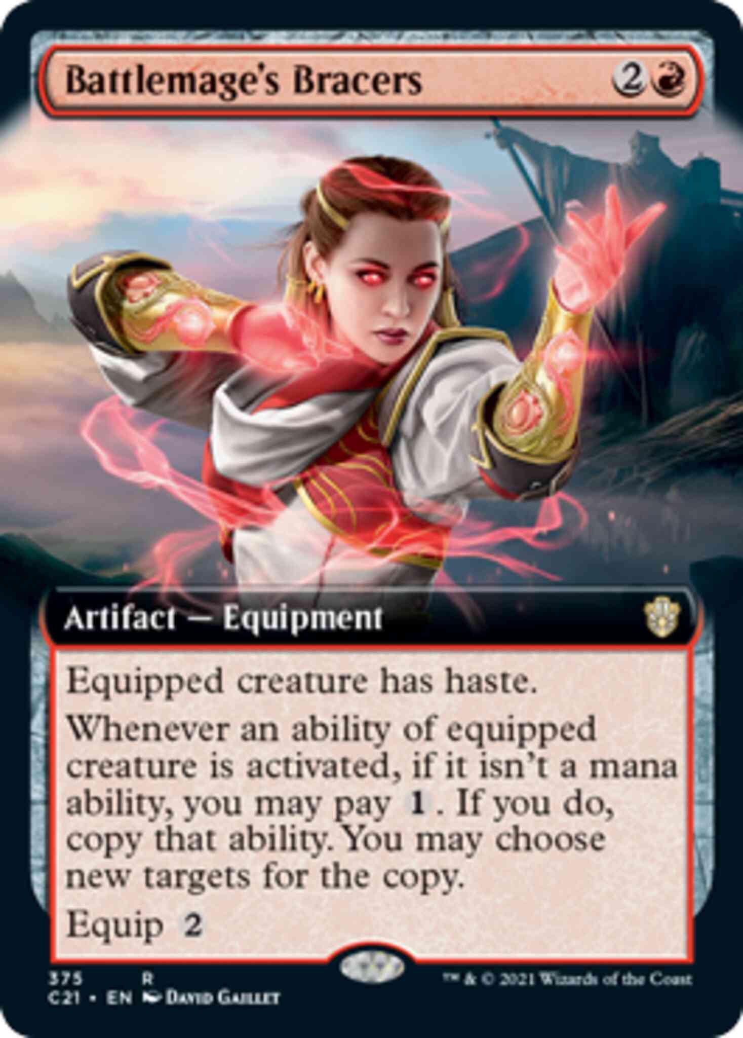 Bracers 375 extended – Magic Battlemage's Bracers [375] [Extended Art] [Commander 2021] [Non-Foil]