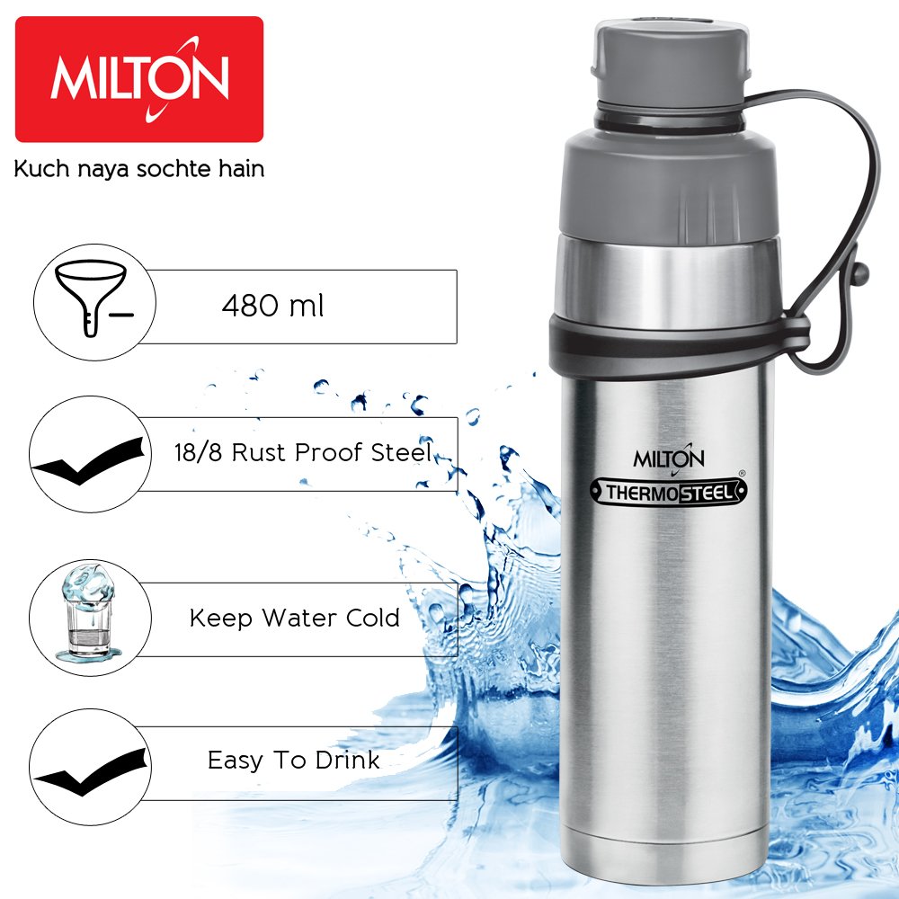 Gist Thermosteel Water Bottle (Milton) – Silver - view 3