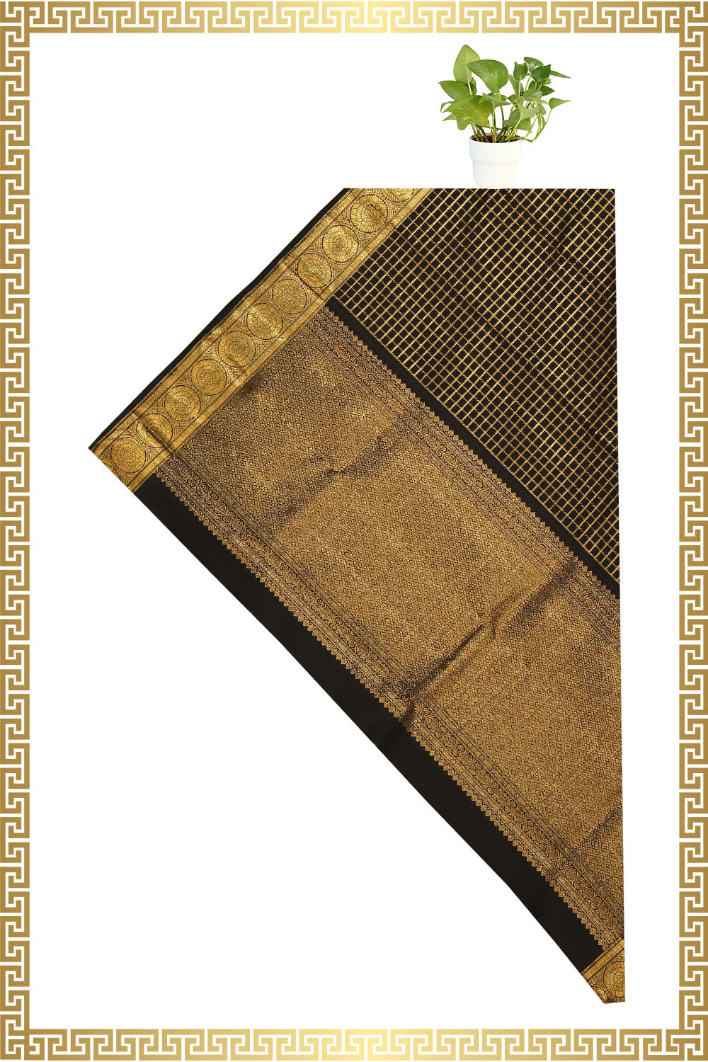 Kalanjali Kanchi-Silk Black Dupatta