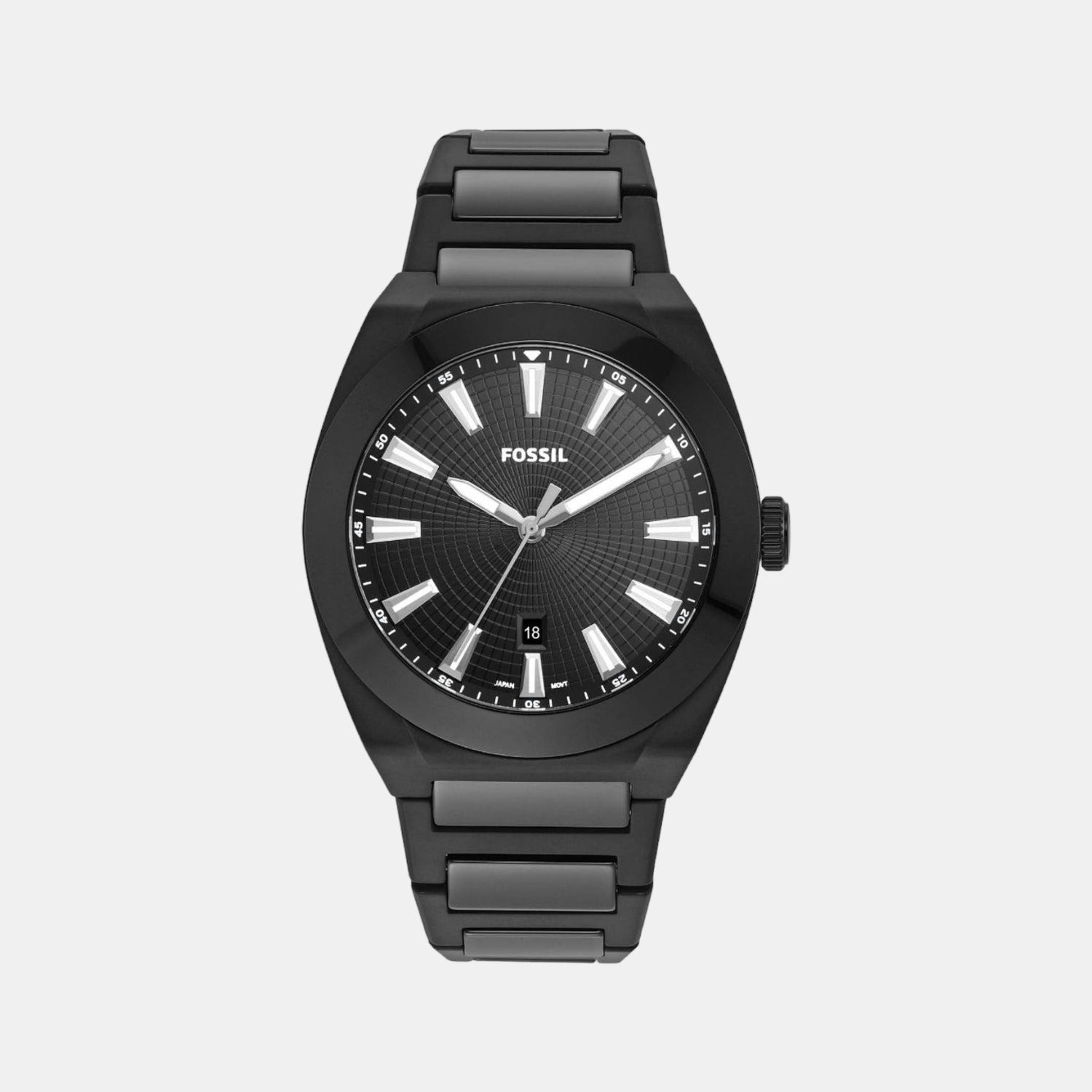Fossil Everett Men Quartz Black Dial Analog Stainless Steel Watch CE5028