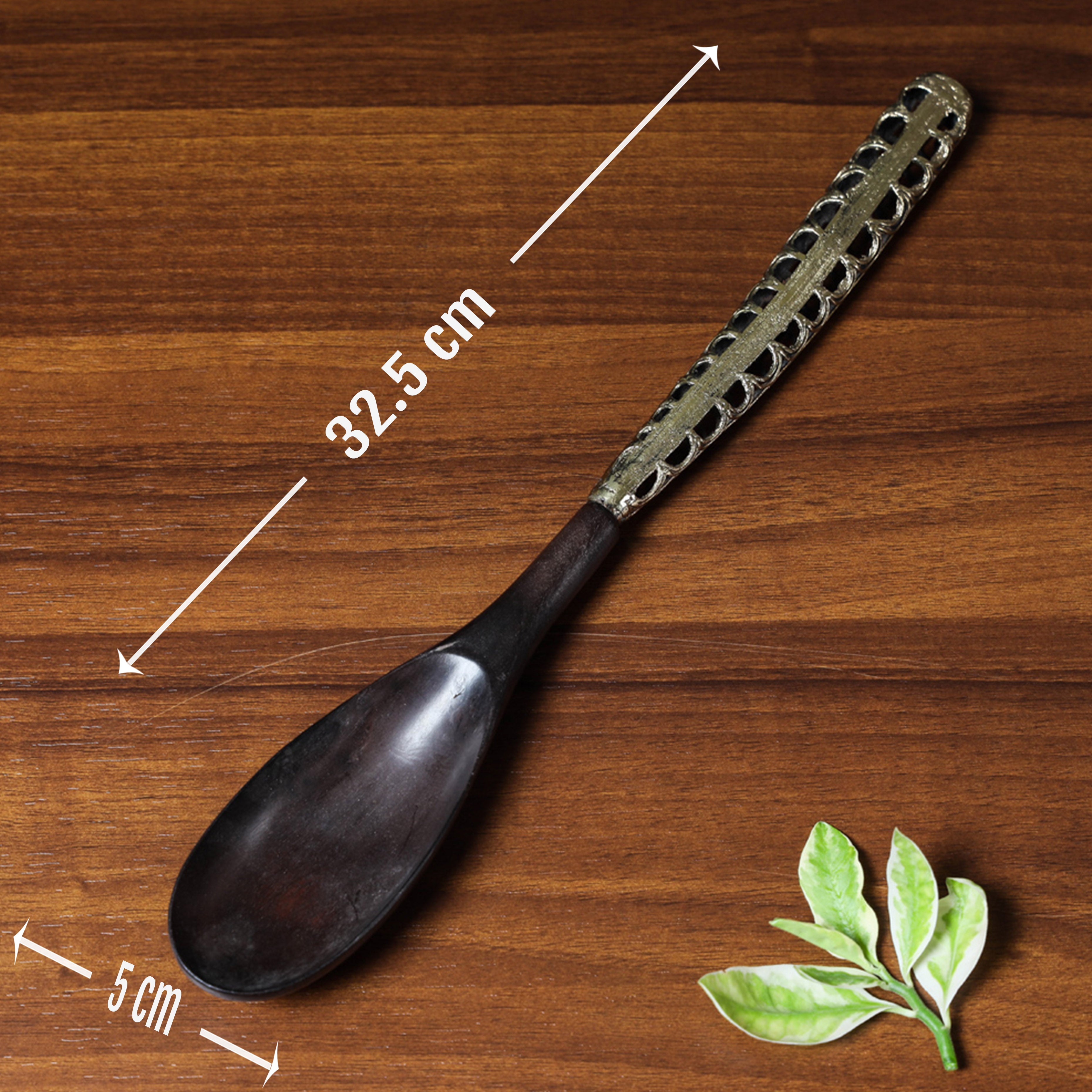 ASHOKA ASSEMBLE - CELEBRATING CRAFTS OF ODISHA Black - Handcarved Tribal Bastar Wooden - Spoon - view 4