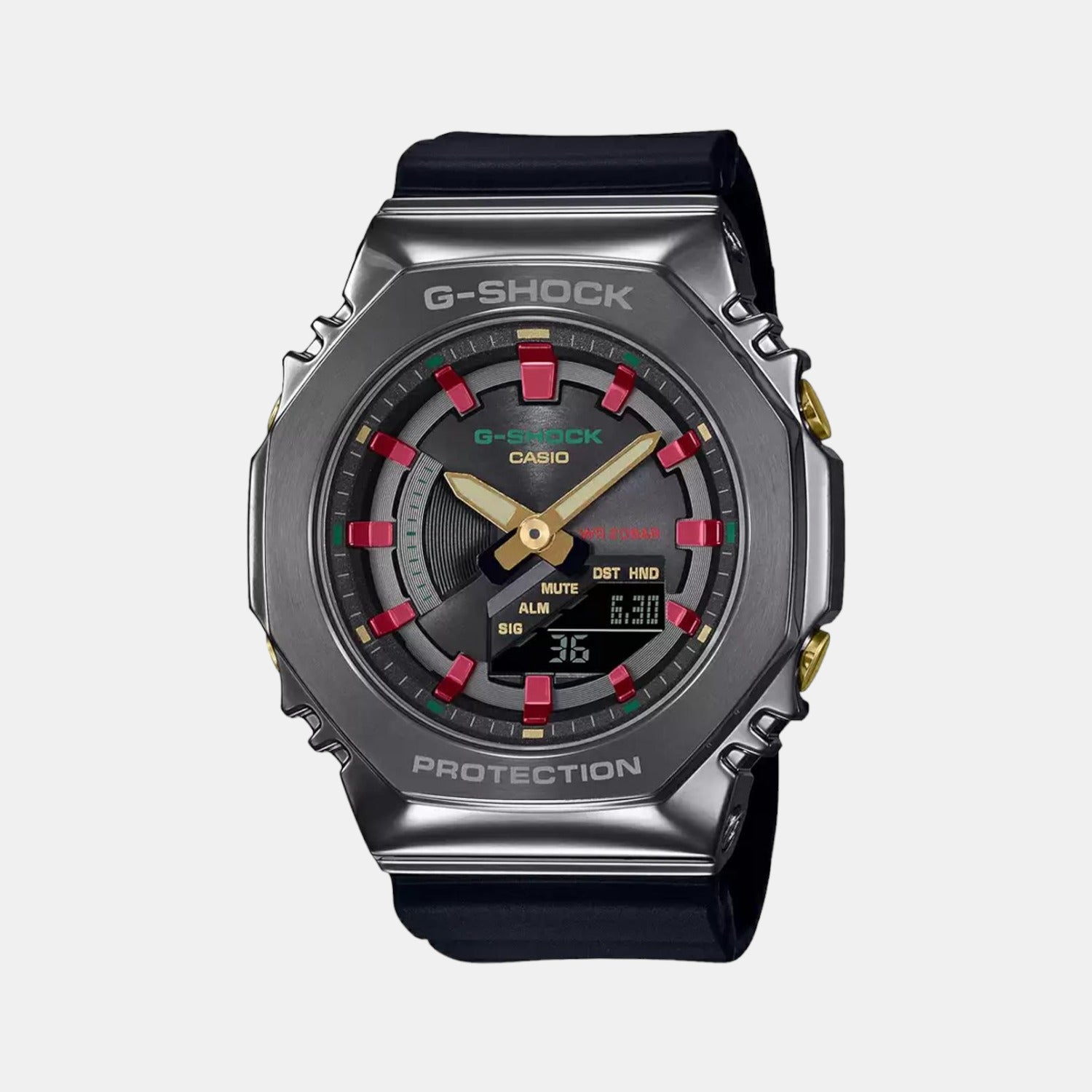 Casio G-Shock Women Quartz Black Dial Analog-Digital Stainless Steel Watch G1185