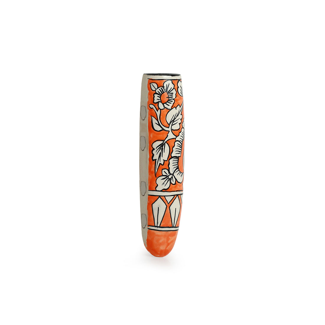EXCLUSIVELANE 'Mughal Saffron' Magnetic Fridge Planter In Ceramic - view 3
