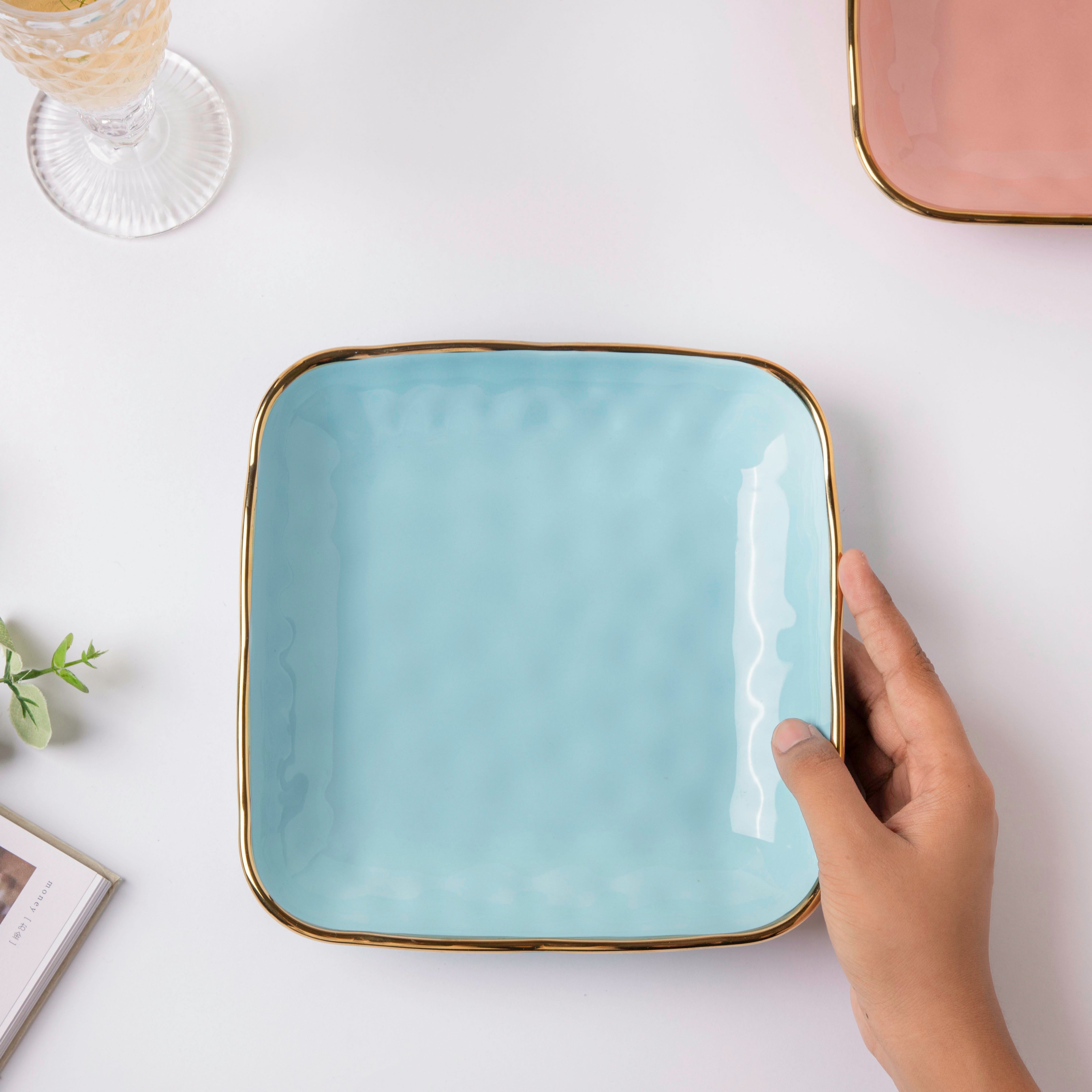 Nestasia Blue Jay Square Snack Plate 8 Inch - view 3