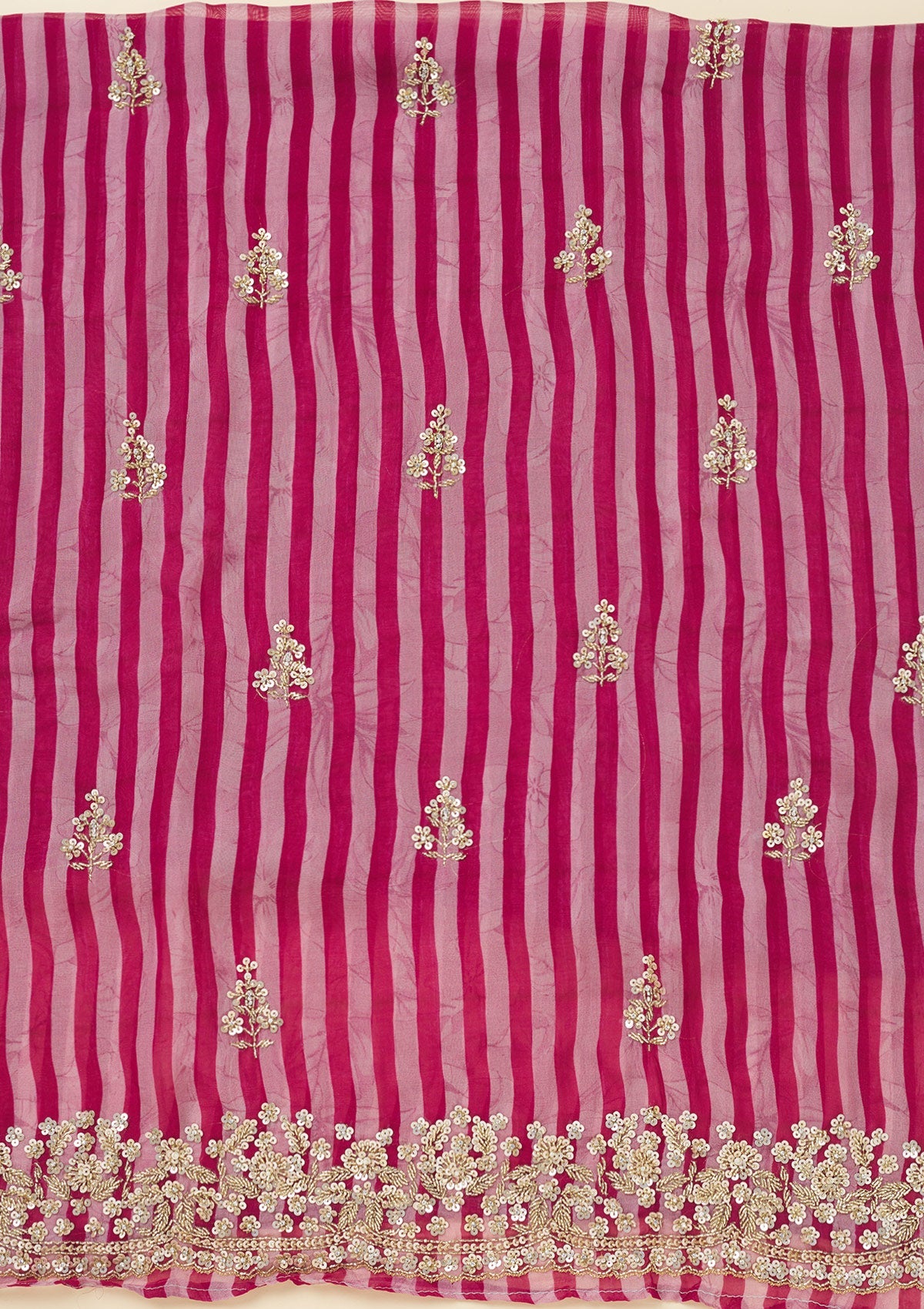 Koskii Rani Pink Cutdana Semi Crepe Unstitched Salwar Suit - view 4