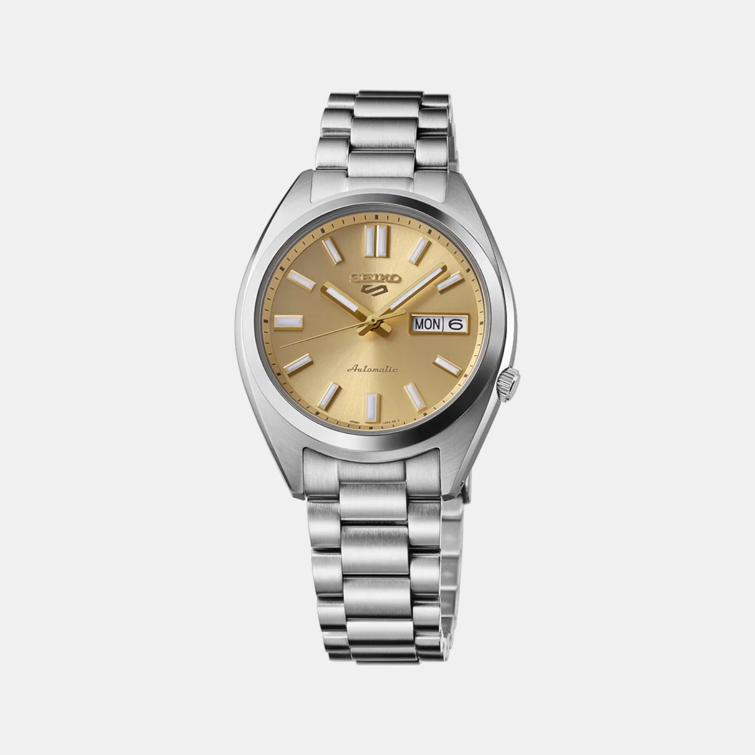 Seiko 5 Sports Men Automatic Gold Dial Analog Stainless Steel Watch SRPL59K1