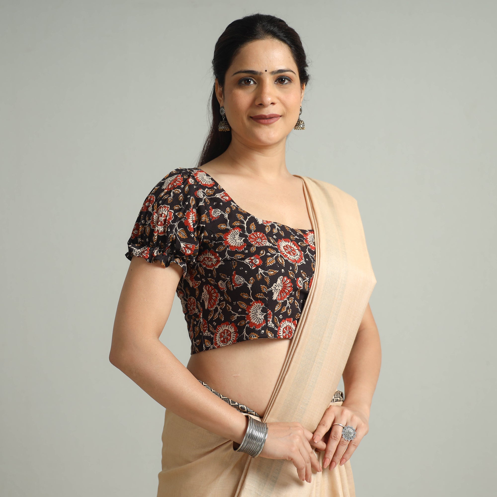 ITOKRI CASUALS Black - Bagh Bagru Block Printed Cotton Stitched Blouse 09 - view 3