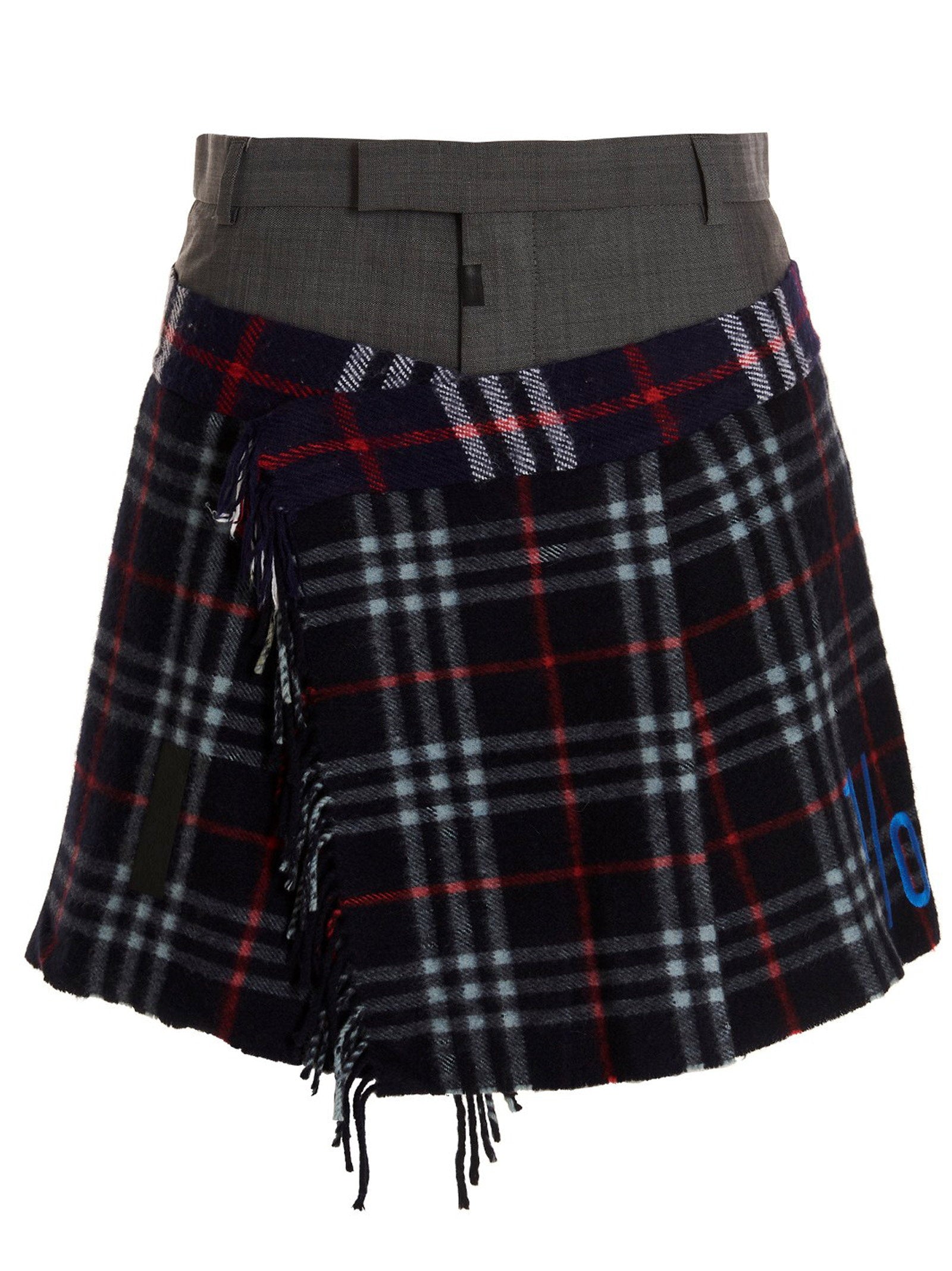 1/Off Check Scarf Reworked Skirt – 100% wool - view 7