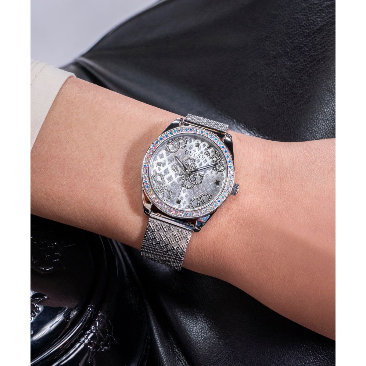 Guess Boa Women Quartz Silver Dial Analog Mesh Watch GW0748L1 - view 7