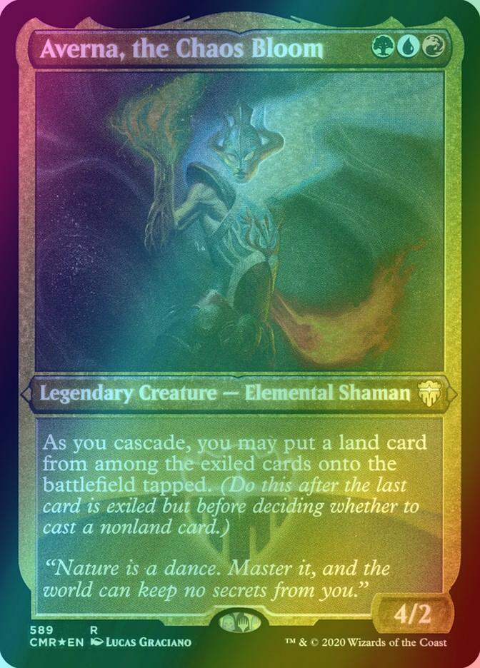 Averna the chaos – Magic Averna, the Chaos Bloom [589] [Commander Legends] [Etched Foil]