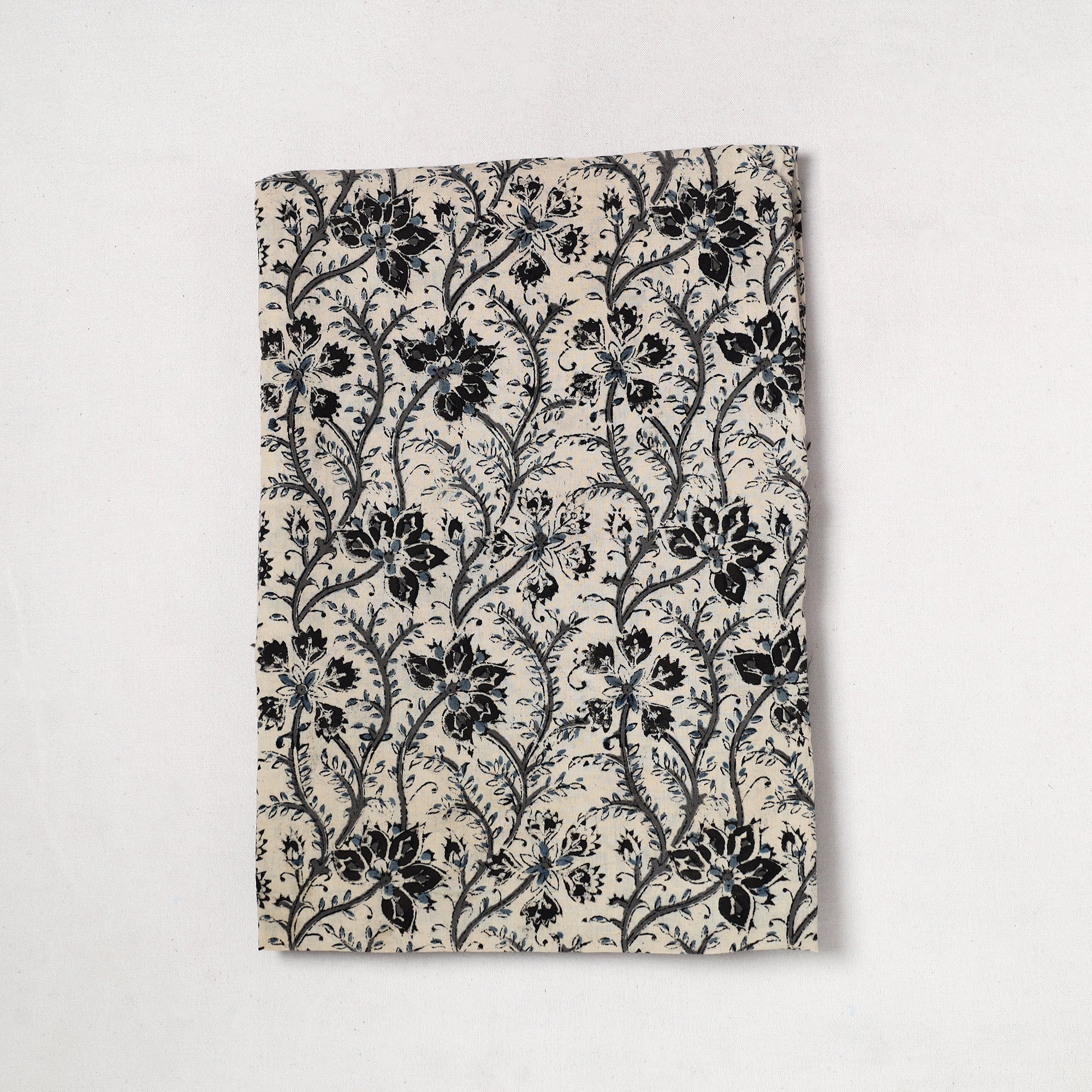 SOUTH KARGHA Beige - Kalamkari Block Printed Cotton Precut Fabric (1.6 meter) 02