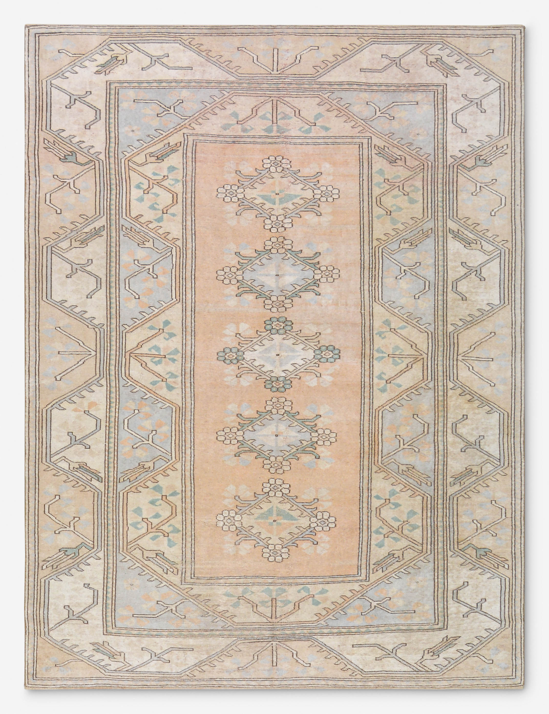 Lulu and Georgia Vintage Turkish Hand-Knotted Wool Rug No. 468, 6' 5" x 9'