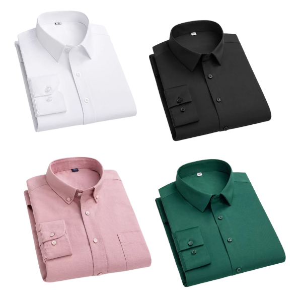 BlackTree Combo of 4 Cotton Shirt for Man ( White,Black,Pink and Bottle Green )