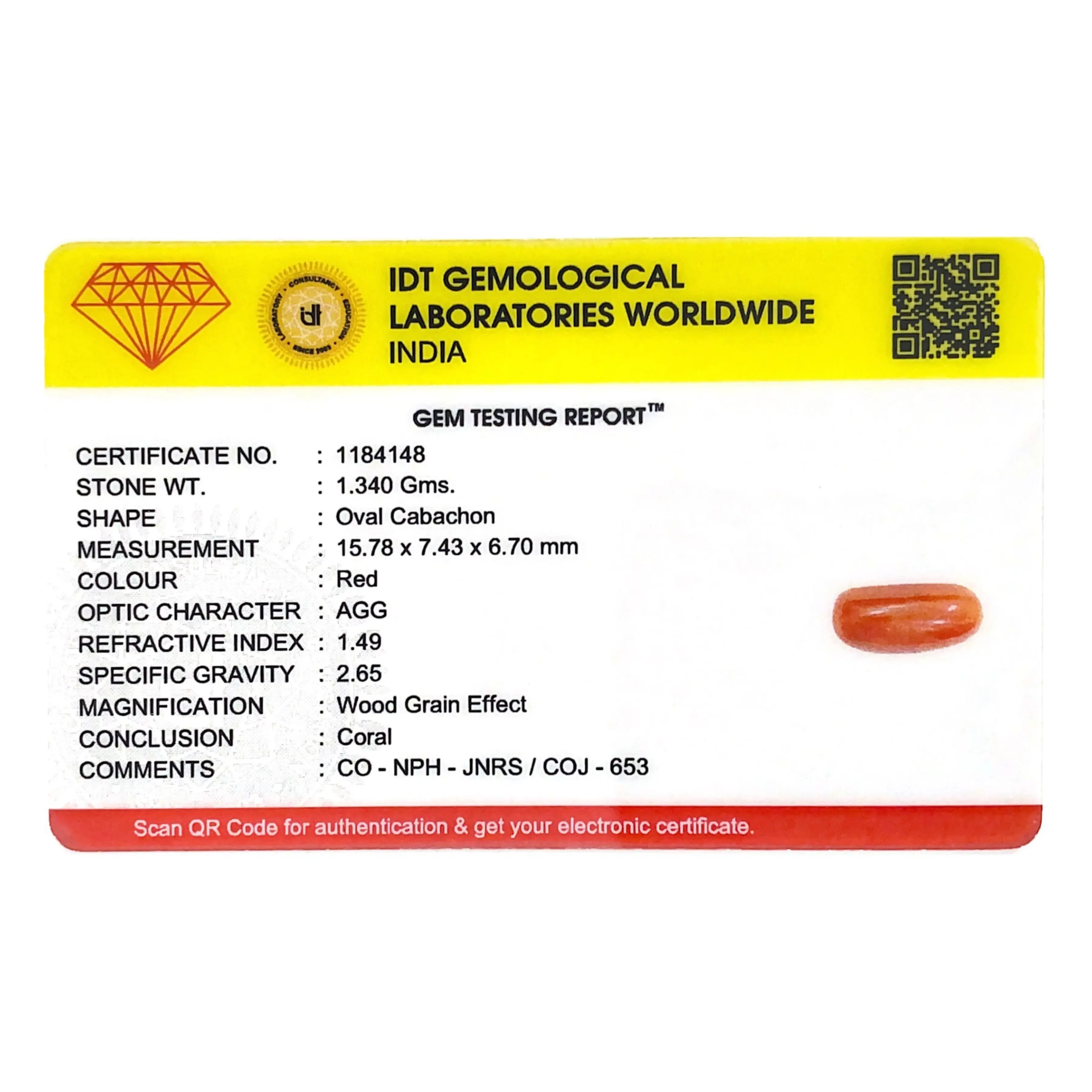 Pramogh Red Coral - 6.7 Carat - view 4