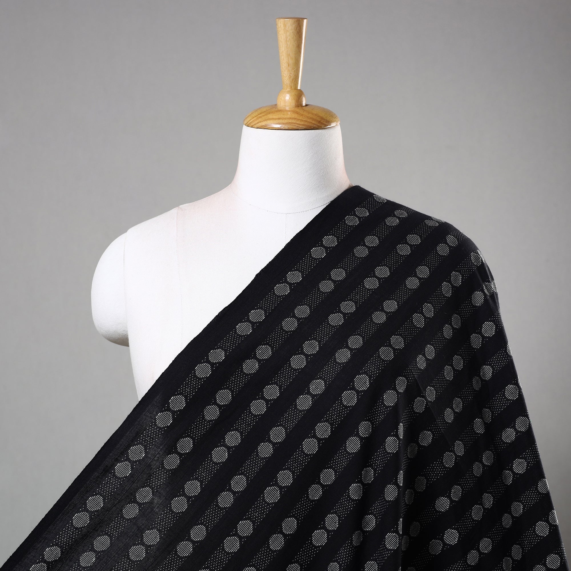 ITOKRI CRAFTS INITIATIVE Black - Prewashed Cotton Jacquard Fabric 11