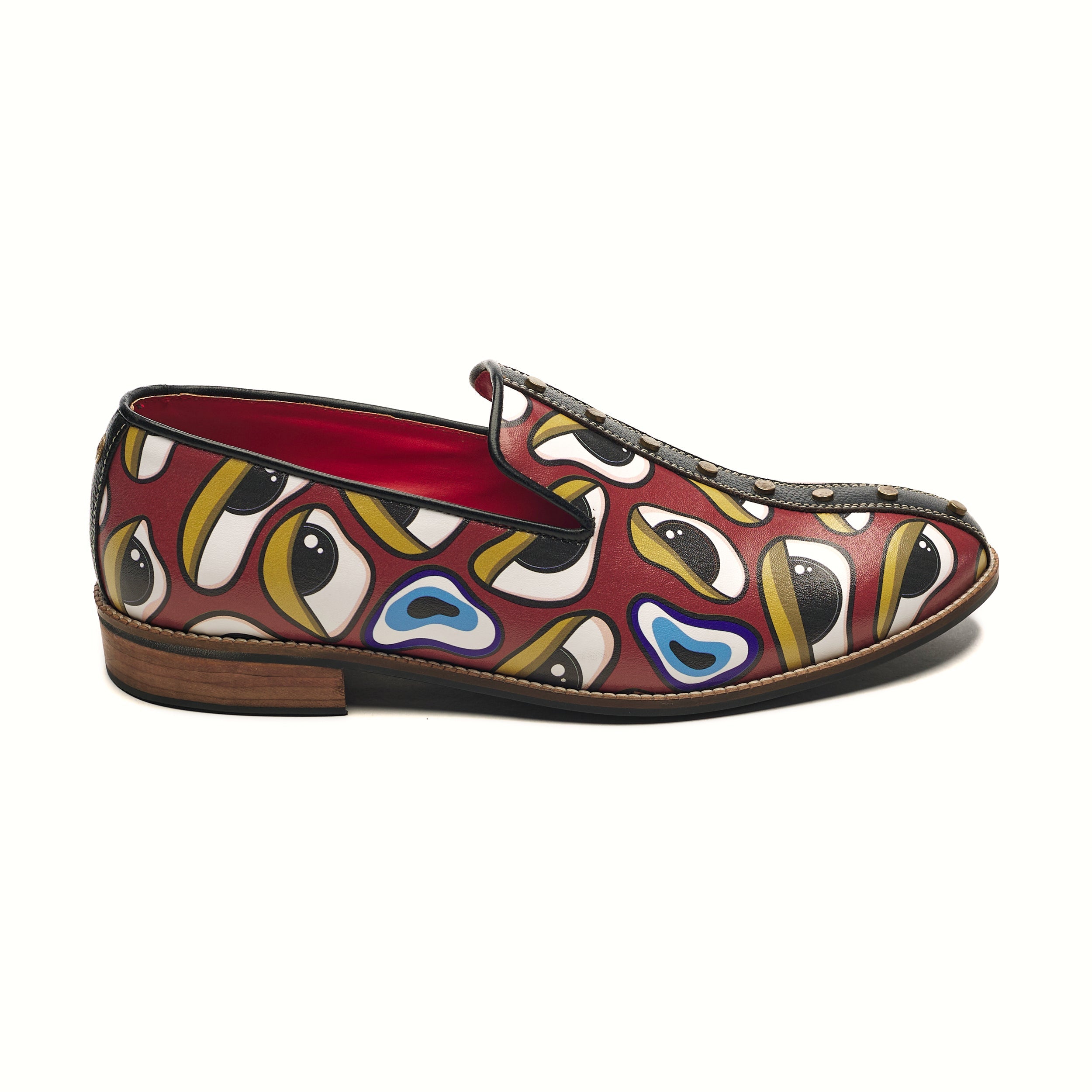 Nazar striped loafers – Banjaaran Studio ‘Nazar’ Striped Loafers Men – Crimson