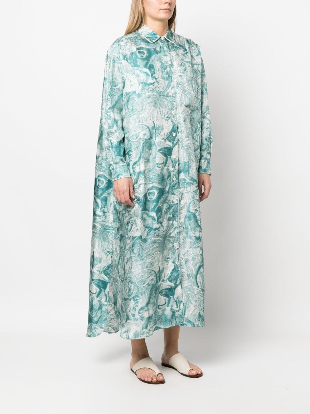 F.R.S . Printed silk shirt dress – Silk 100% - view 2
