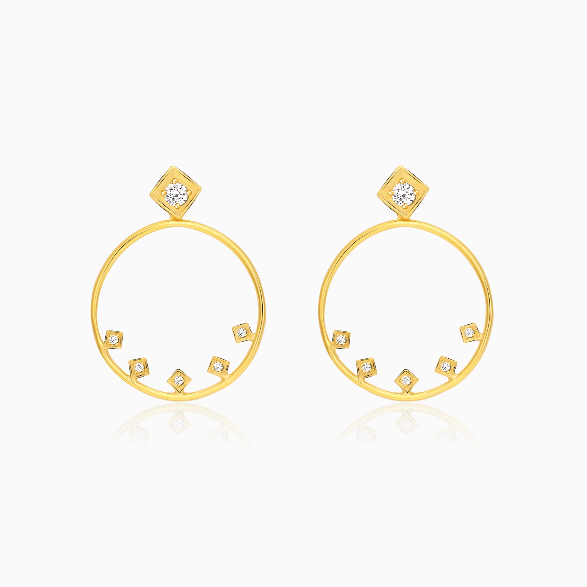 GIVA Jewellery Golden Glam Hoop Earrings