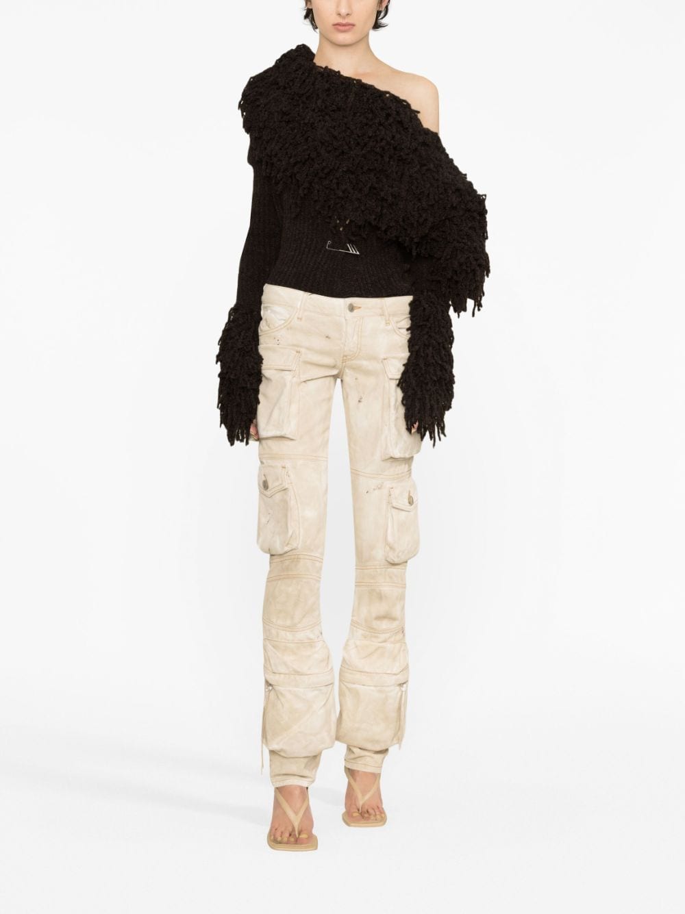 The Attico Essie cargo denim trousers - view 2