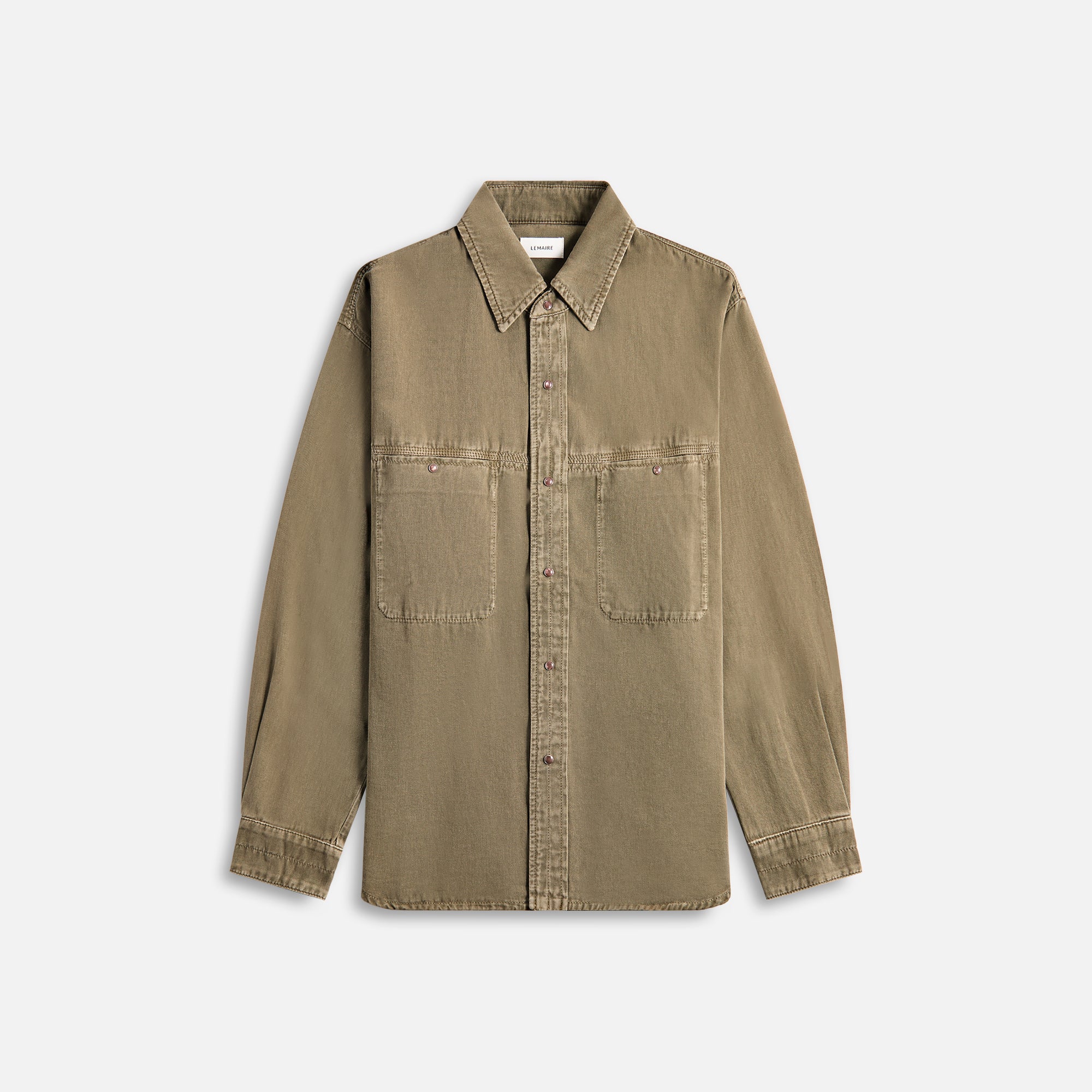 Denim shirt snaps – Lemaire Denim Shirt With Snaps Denim - Snow Olive