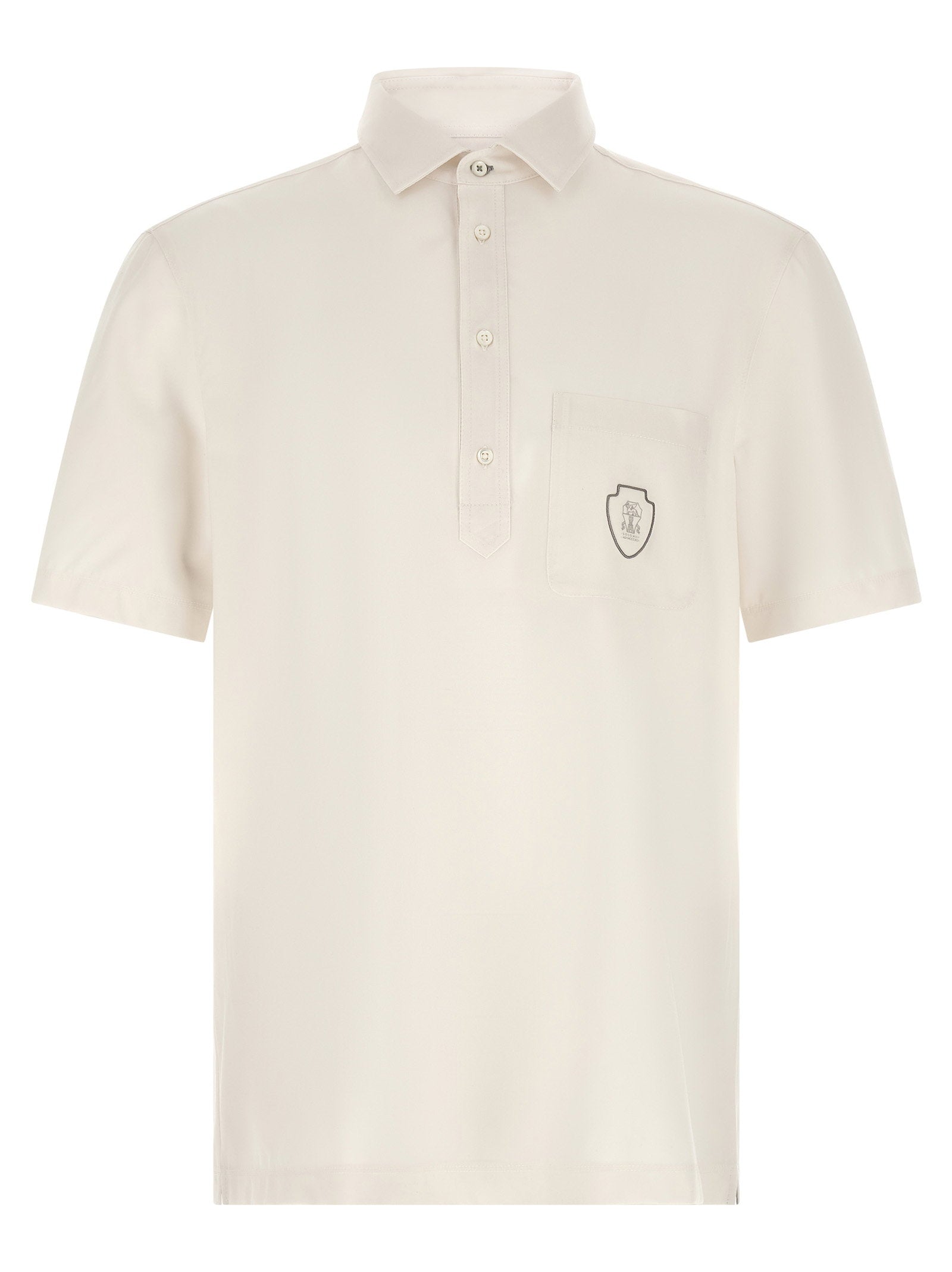 Brunello Cucinelli Heraldic Logo Polo Shirt – 100% virgin wool