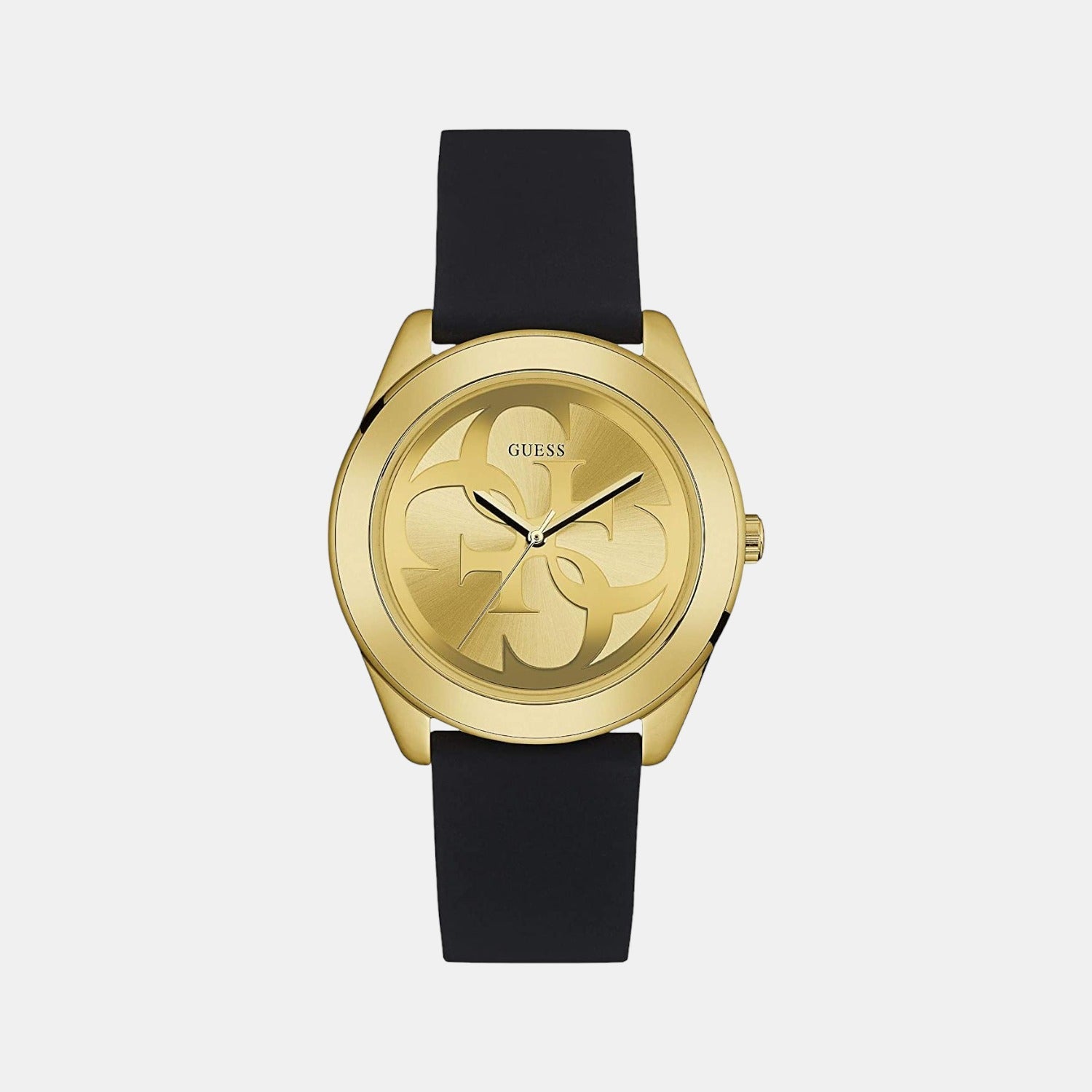 Guess G twist Women Quartz Gold Dial Analog Silicone Watch W0911L3