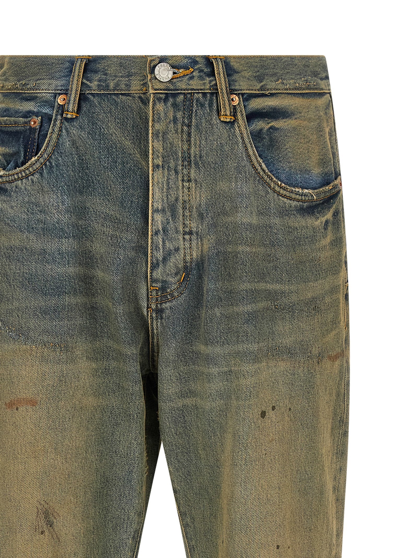 Purple P011 Dirty Oil Repair Jeans – 100% cotton - view 3