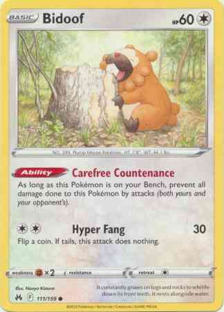 Common swsh125-111 non-holo – Pokémon Bidoof - 111/159 - Common [swsh125-111] [Non-Holo]