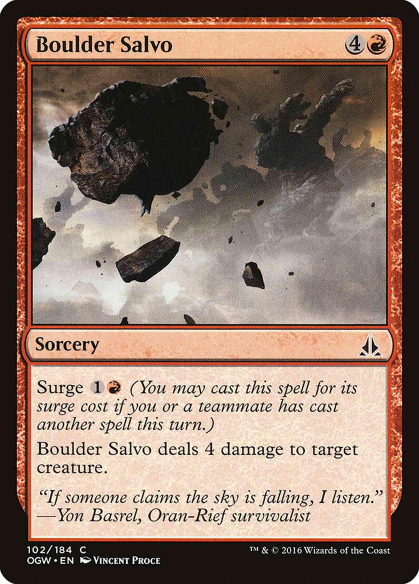 Boulder salvo 102 – Magic Boulder Salvo [102] [Oath of the Gatewatch] [Non-Foil]