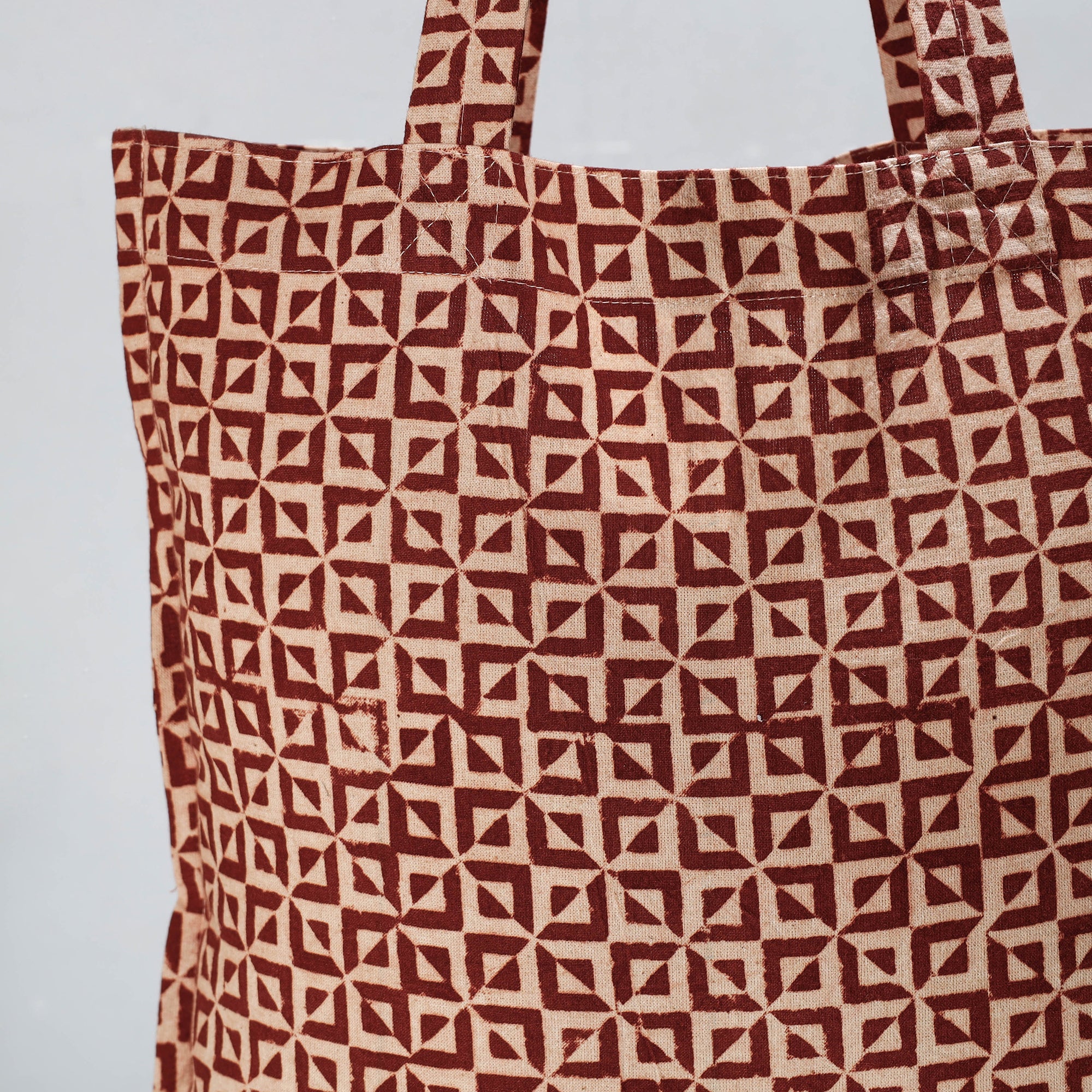 PITCHUKA SRINIVAS KALAMKARI PEDANA Brown - Pedana Kalamkari Block Printed Cotton Shopping Bag - view 2