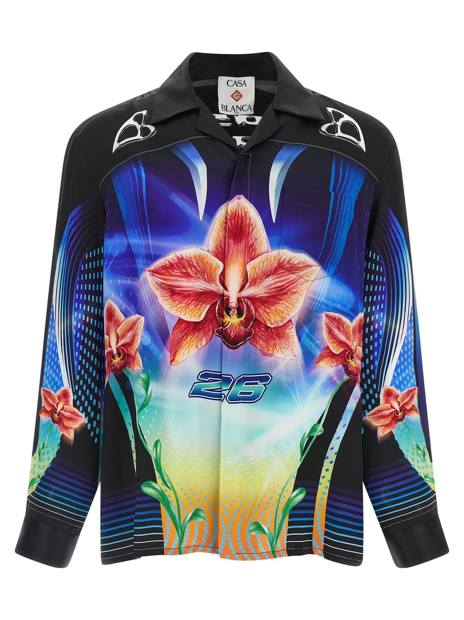 Casablanca Orchid Racer Shirt – 100% silk