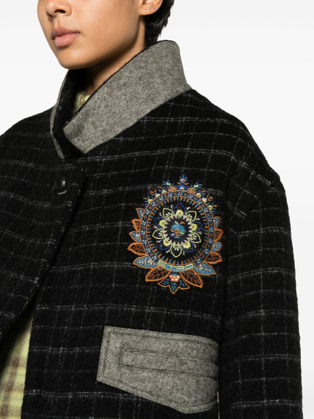 Etro Checked crop jacket - view 5
