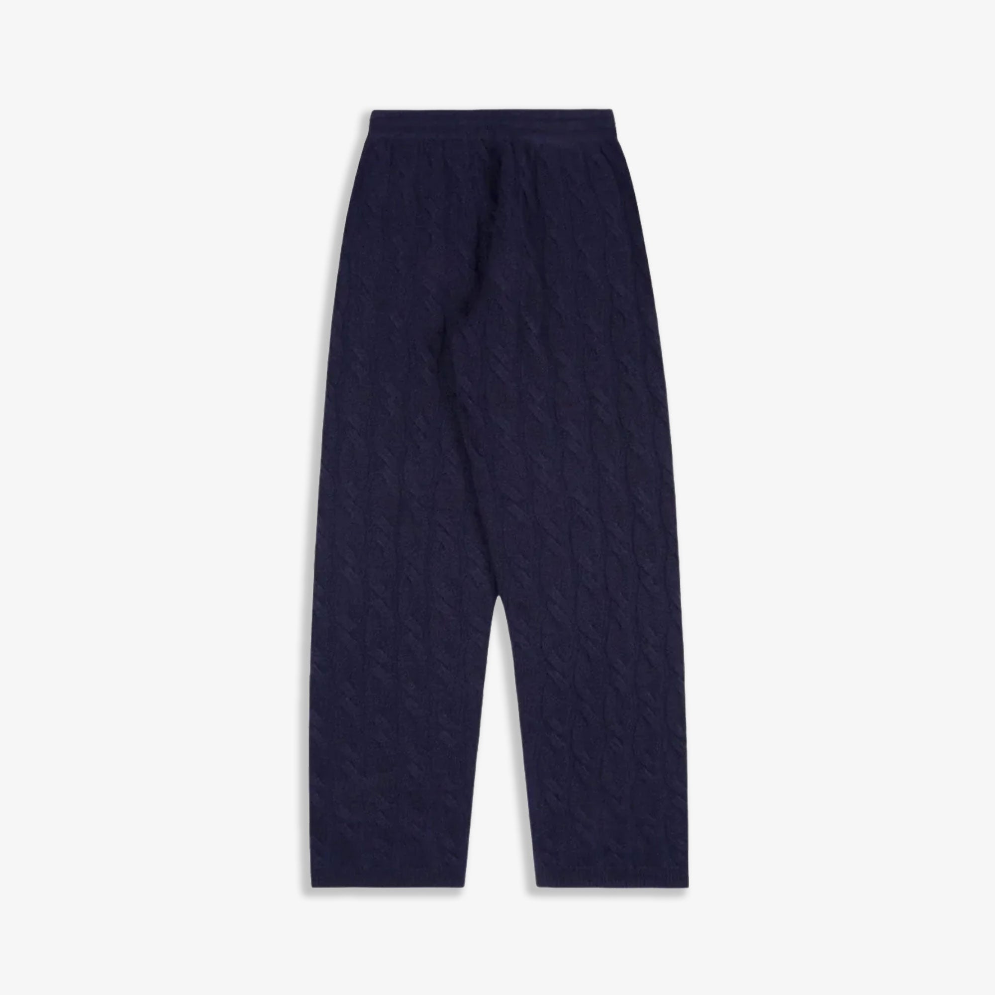 Sporty & Rich | Src Cable-knit Wool Cashmere Trousers { Navy - view 2