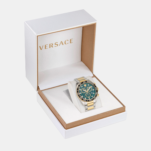 Versace Greca Dome Men Quartz Green Dial Chronograph Stainless Steel Watch VE6K00423 - view 3