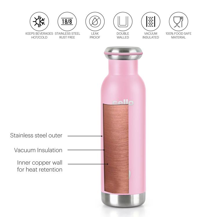 Cello Duro Sip Flask, Vacusteel Water Bottle - view 90