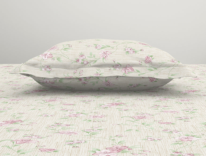 Spaces India Gloral Pink Polycotton Bedsheets Single Harmony - By Welspun - view 4