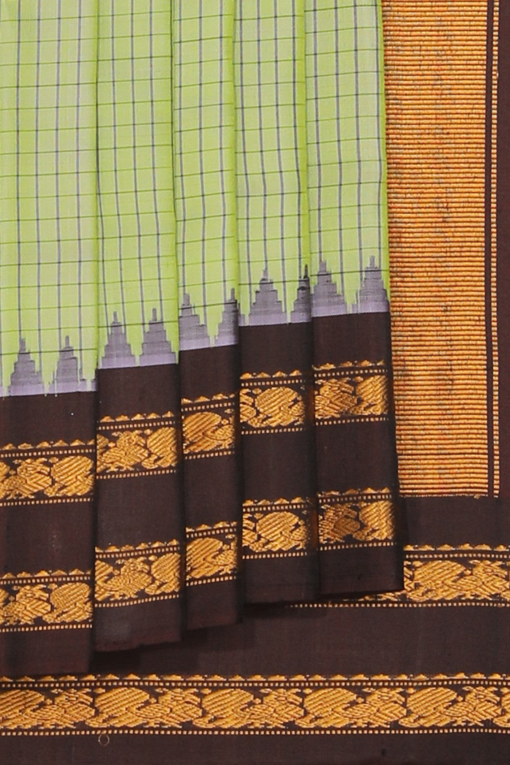 Kalanjali Gadwal Silk Sea Green Saree – Women's